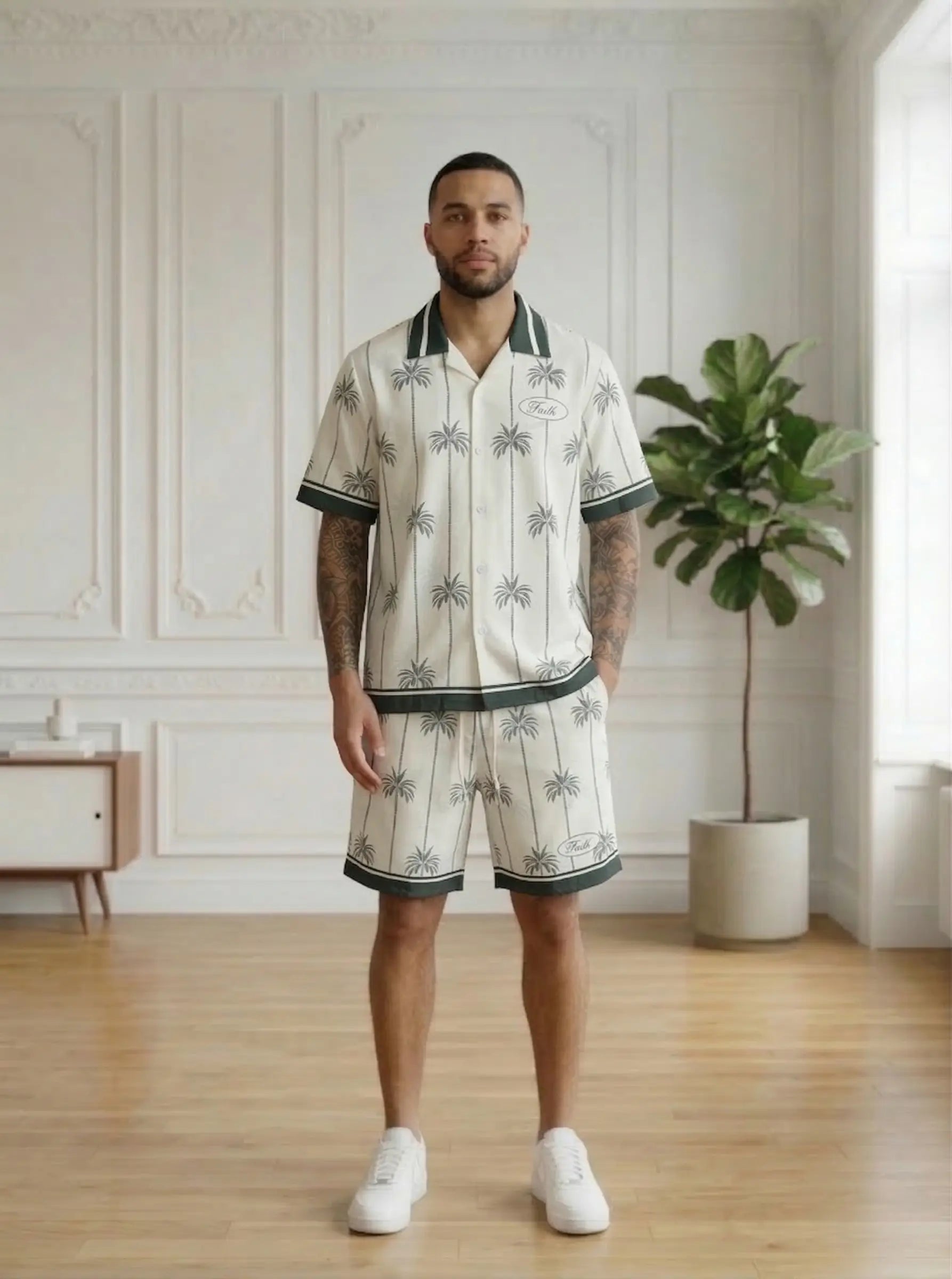 ensemble chemise et short homme imprimé bonhomme