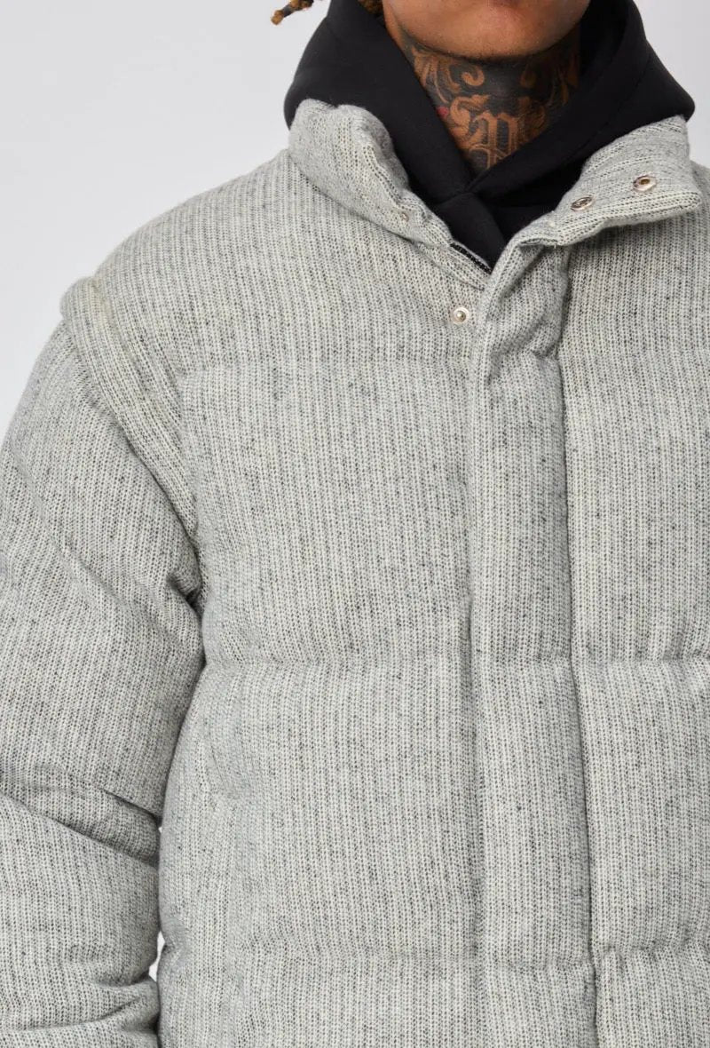 Doudoune Homme Grise Texturée – Style Urbain & Confort XXL bonhomme