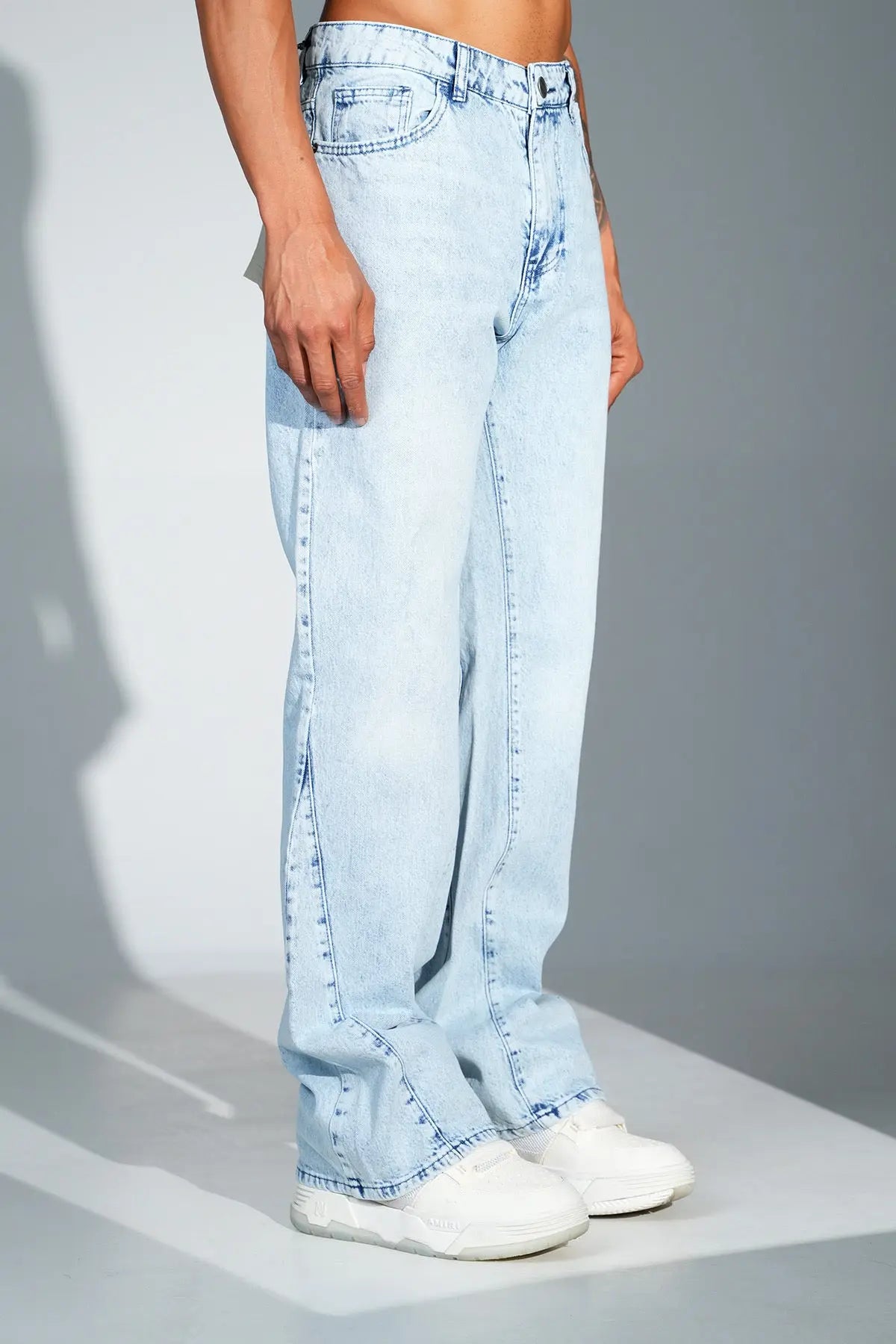 Jean Homme Outfit – Coupe Flare Denim Bleu Clair bonhomme