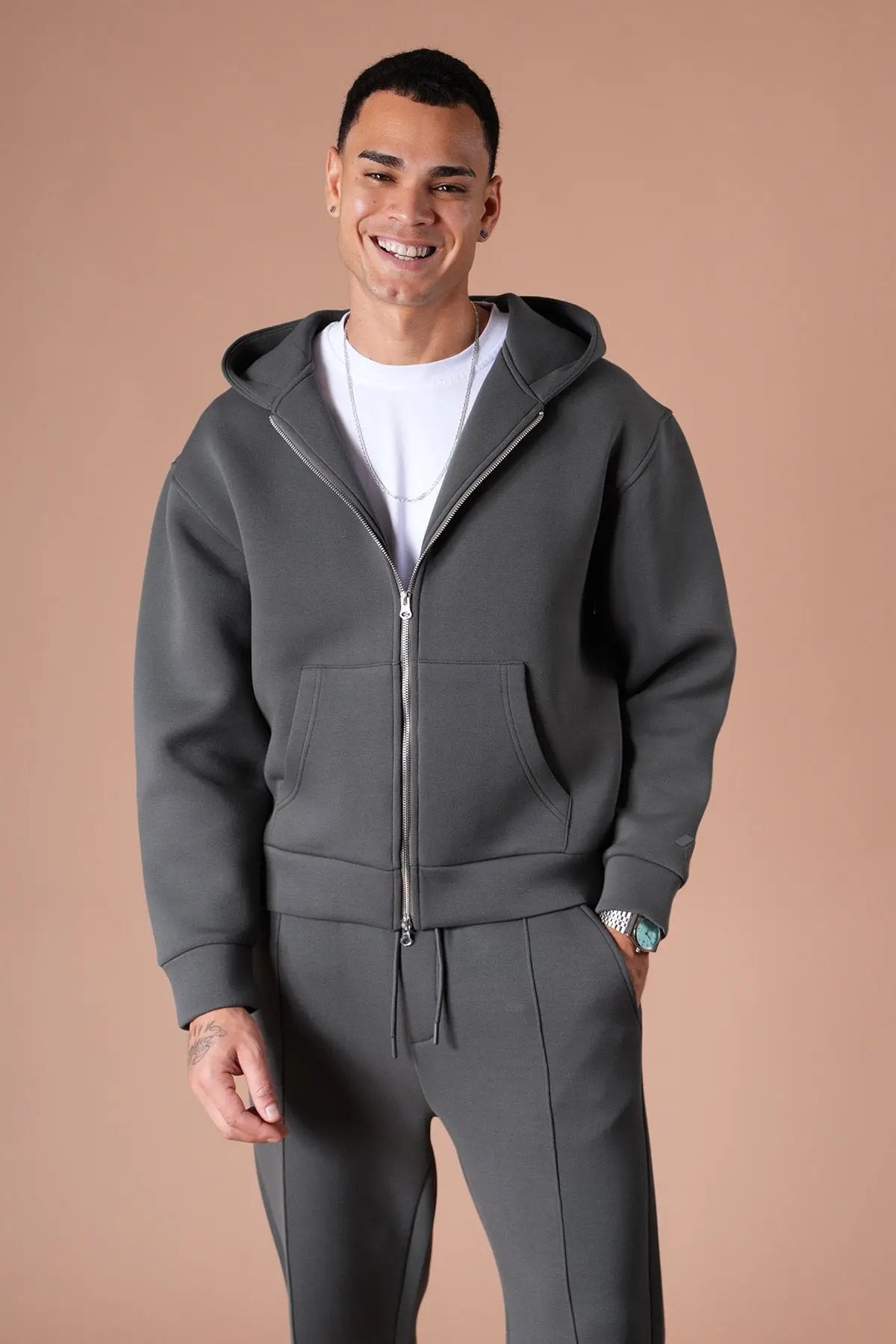 Ensemble jogging Anthracite zippé – IKAO Paris bonhomme