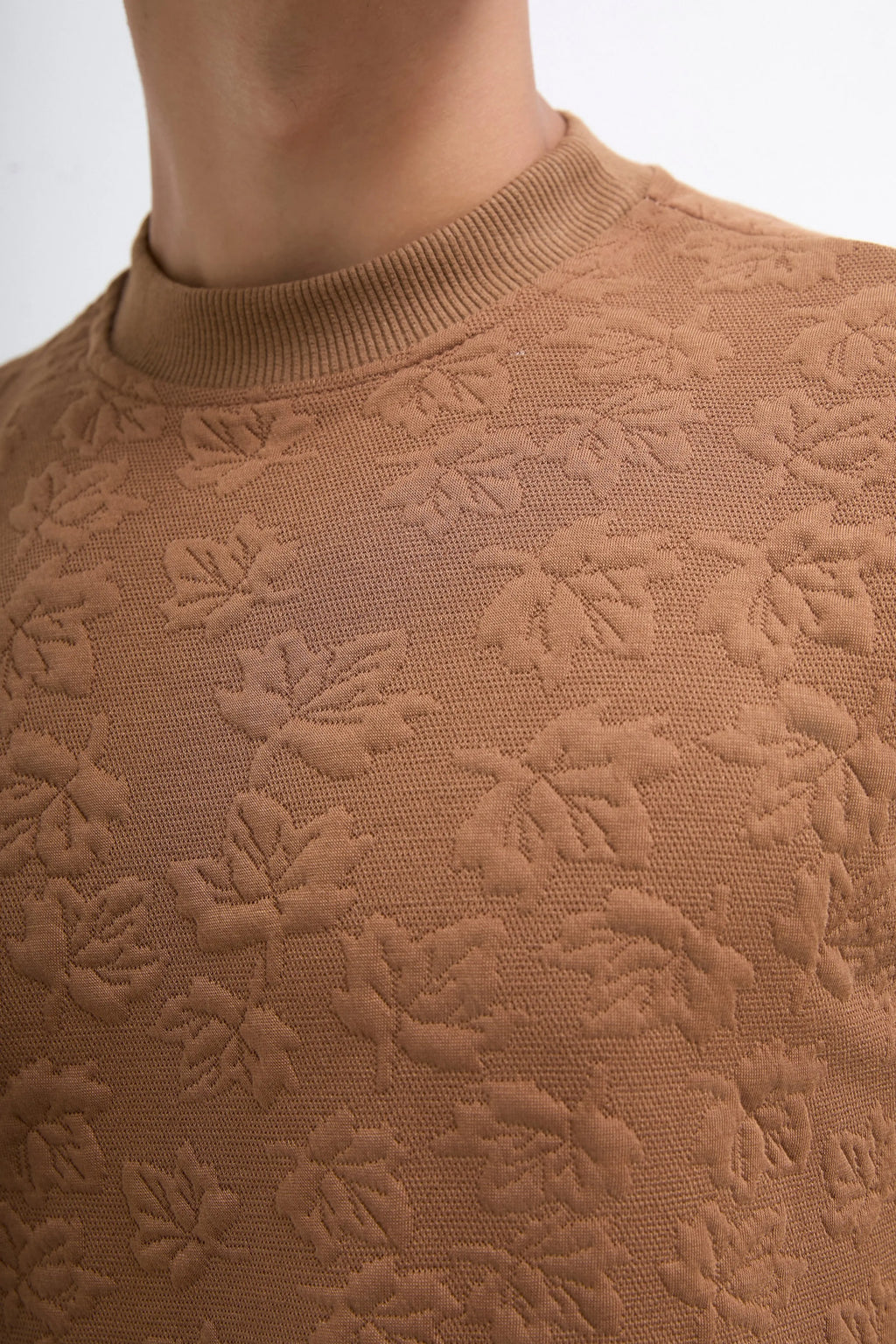 Tee shirt camel brodé florale bonhomme