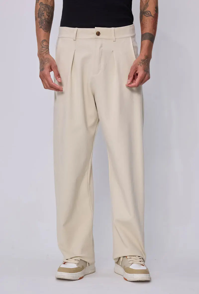 Pantalon Homme coupe fluide à pinces – esprit casual premium bonhomme