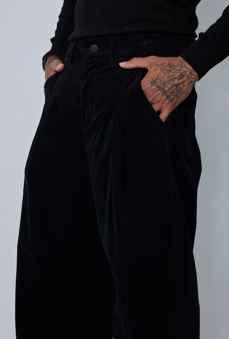 Pantalon baggy barrel en velours côtelé