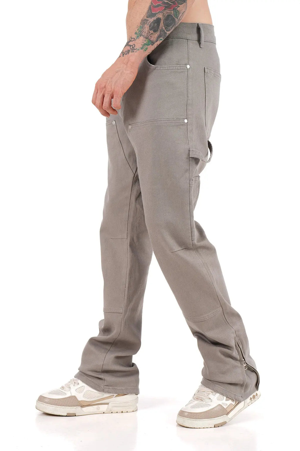 Jeans Carpenteur Gris Homme Coupe Flare bonhomme