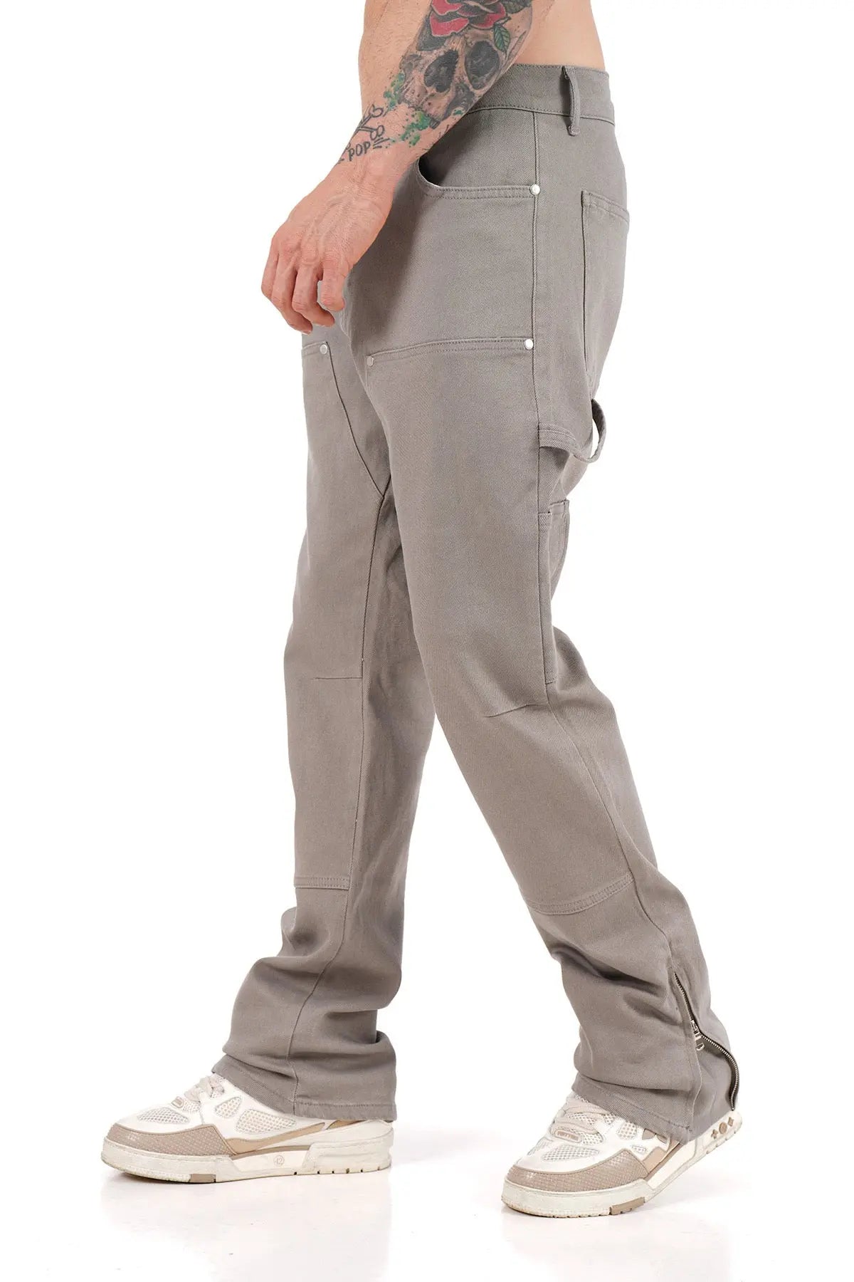 Jeans Carpenteur Gris Homme Coupe Flare bonhomme