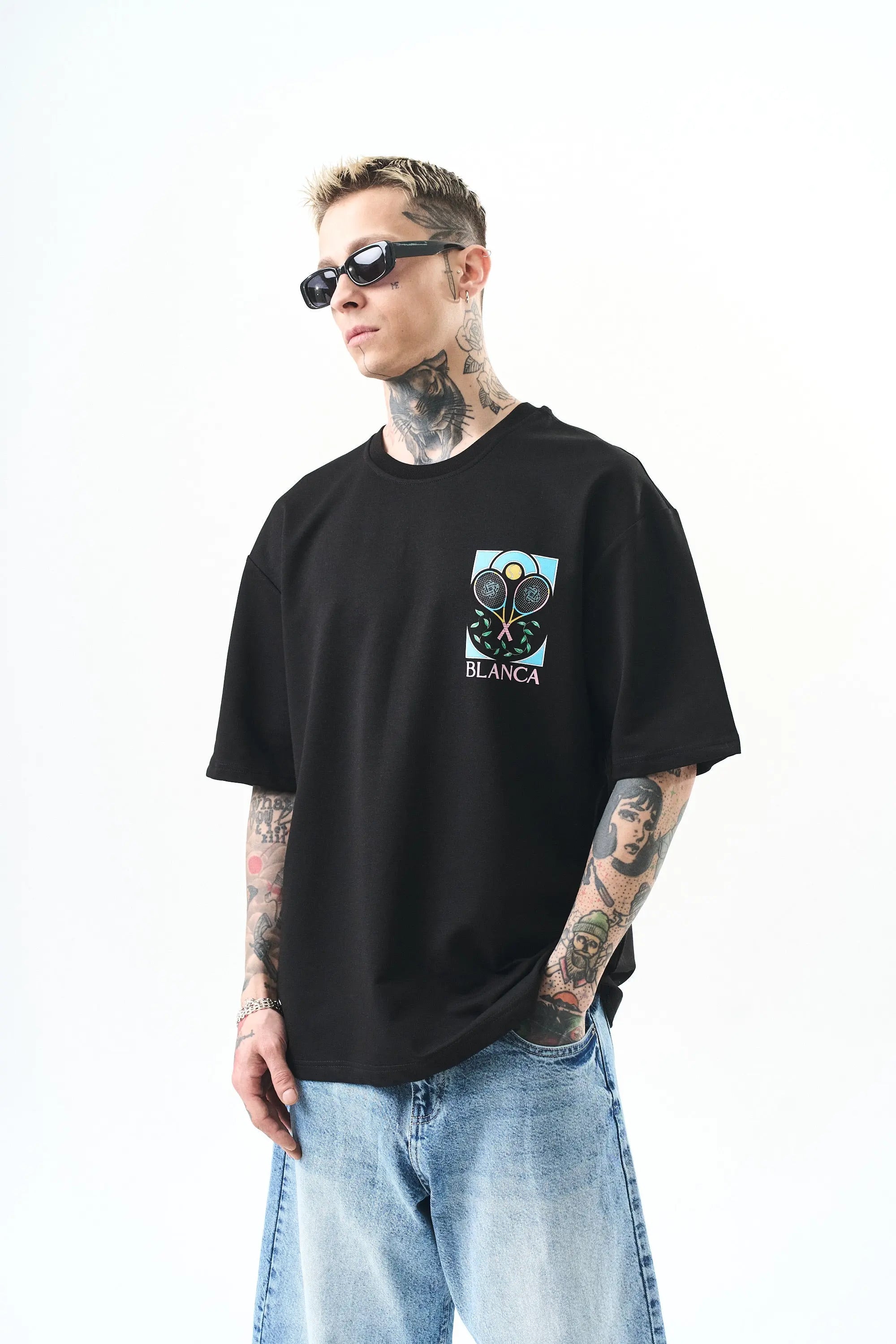 Tee Shirt Blanca Tennis Noir bonhomme