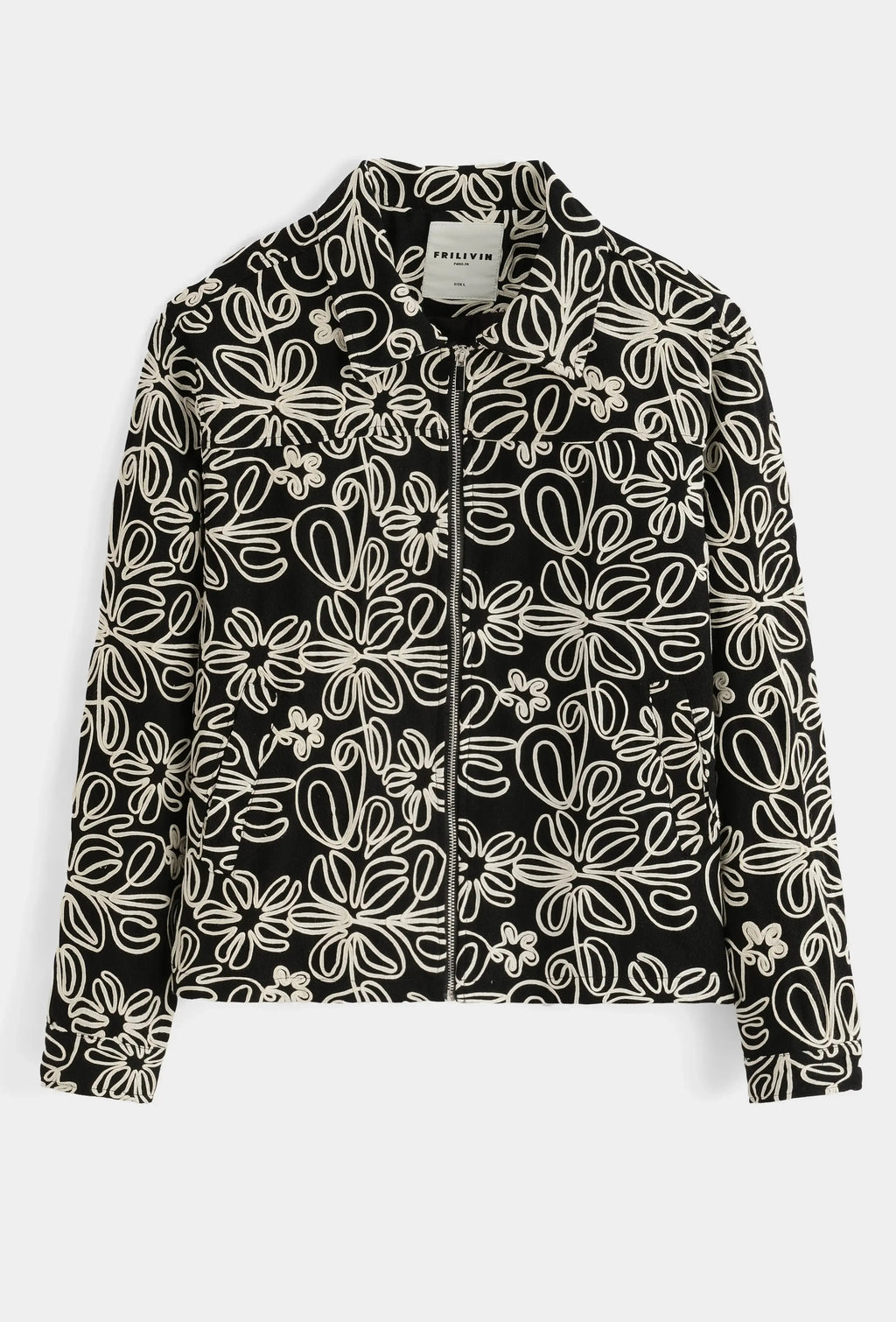 Veste Homme Zippée Brodée Motif Graphique – Coupe Streetwear bonhomme