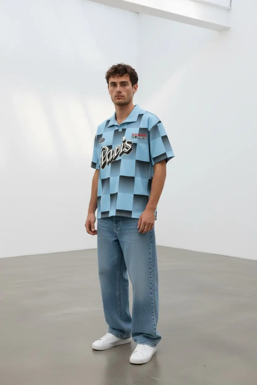 Polo Néoprene Paris homme imprimé – style streetwear bonhomme