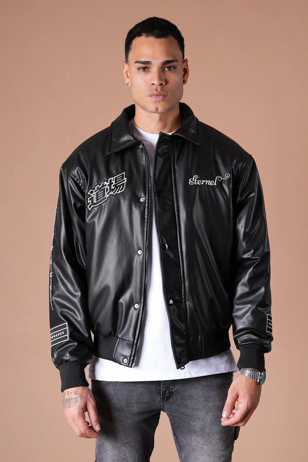 Blouson Ikao Atelier Éternel Similicuir Noir bonhomme