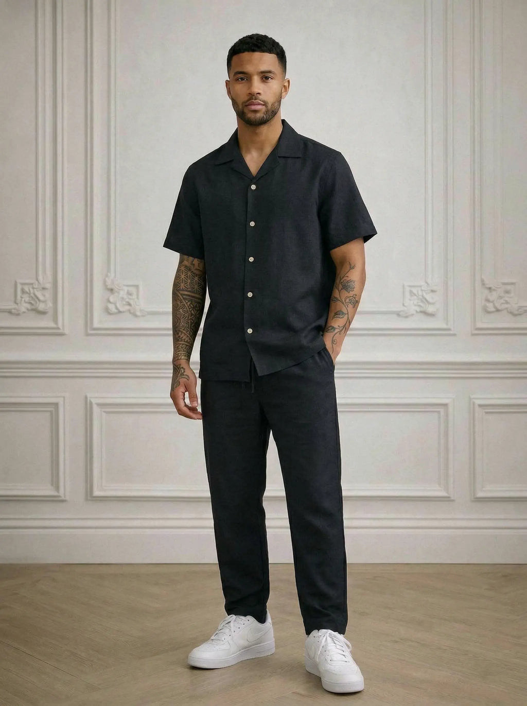 Ensemble chemise & pantalon Homme en Lin – style estival bonhomme