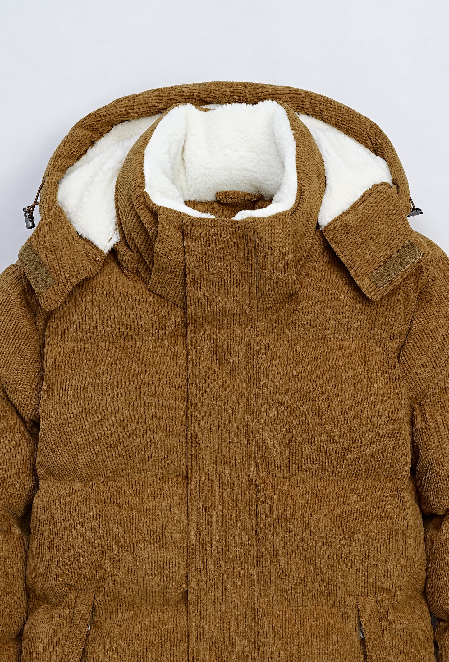 Manteau Doudoune Homme Velour Camel à Capuche