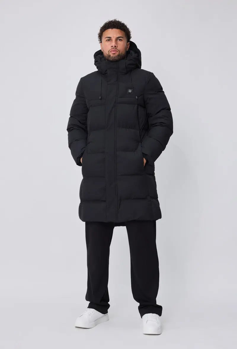 Parka Longue Noire Chauffante Homme – Protection Hiver Streetwear bonhomme
