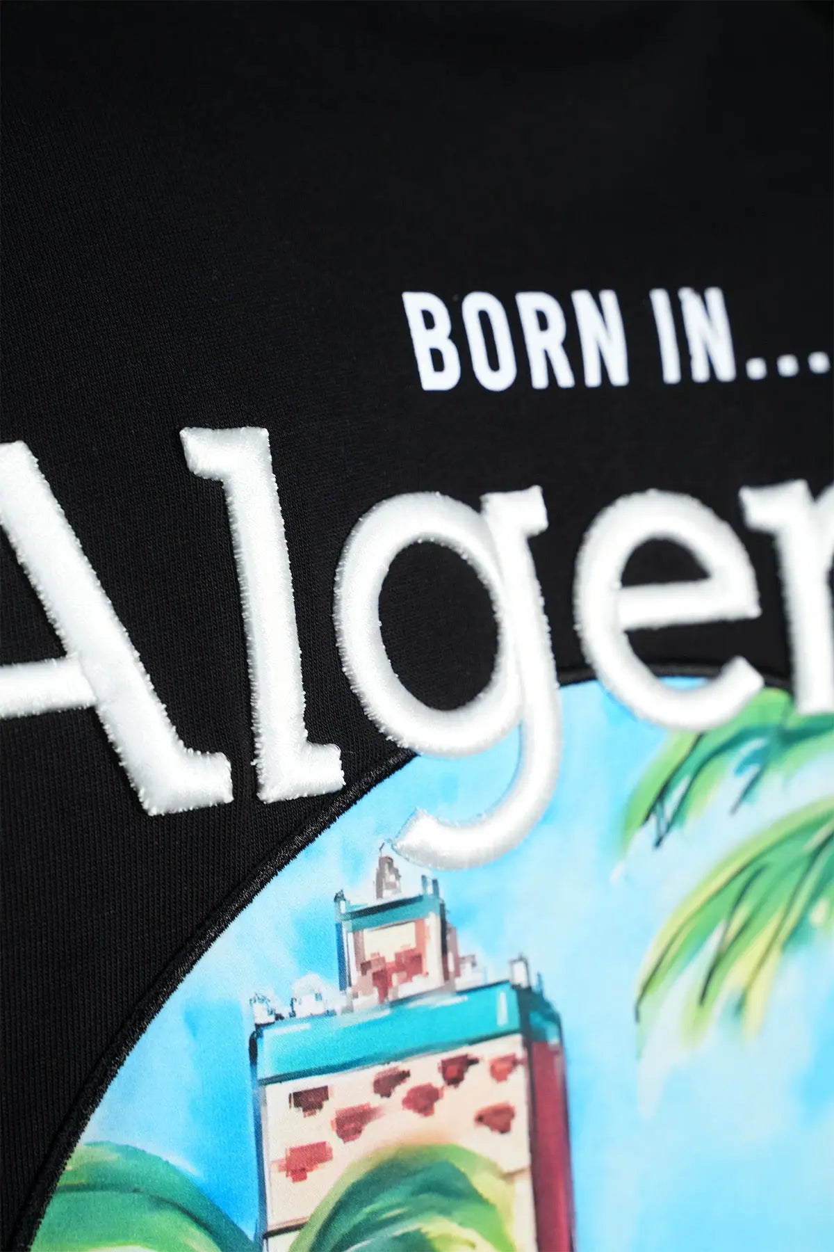 Tee Shirt Born In Algeria Noir - bonhomme