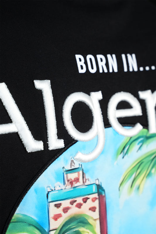 Tee Shirt Born In Algeria Noir