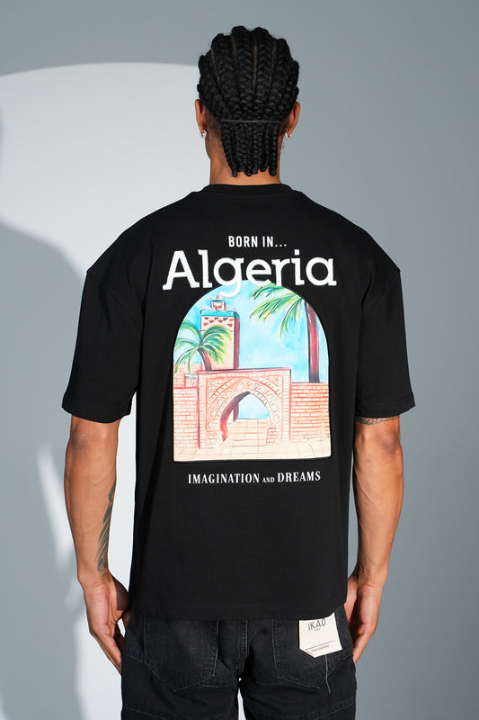 Tee Shirt Born In Algeria Noir