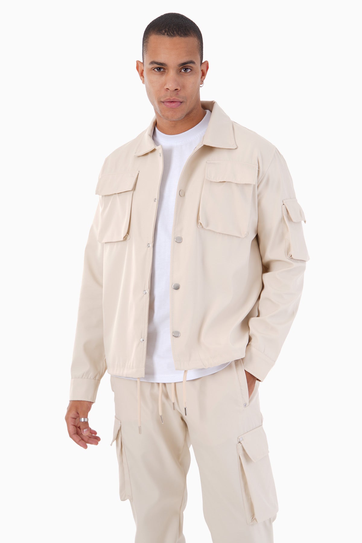 Ensemble Homme Veste et Pantalon Cargo Beige