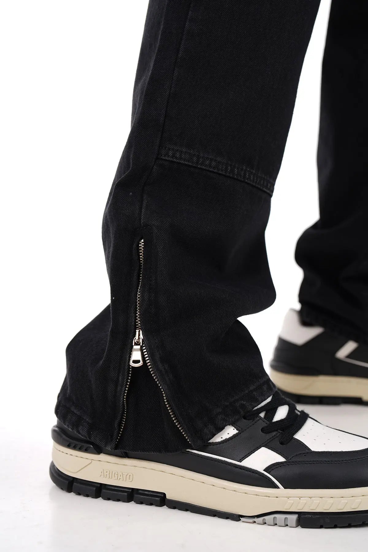 Ensemble Carpenter Noir – Veste à Gros Zip Jean Flare 100% Coton bonhomme