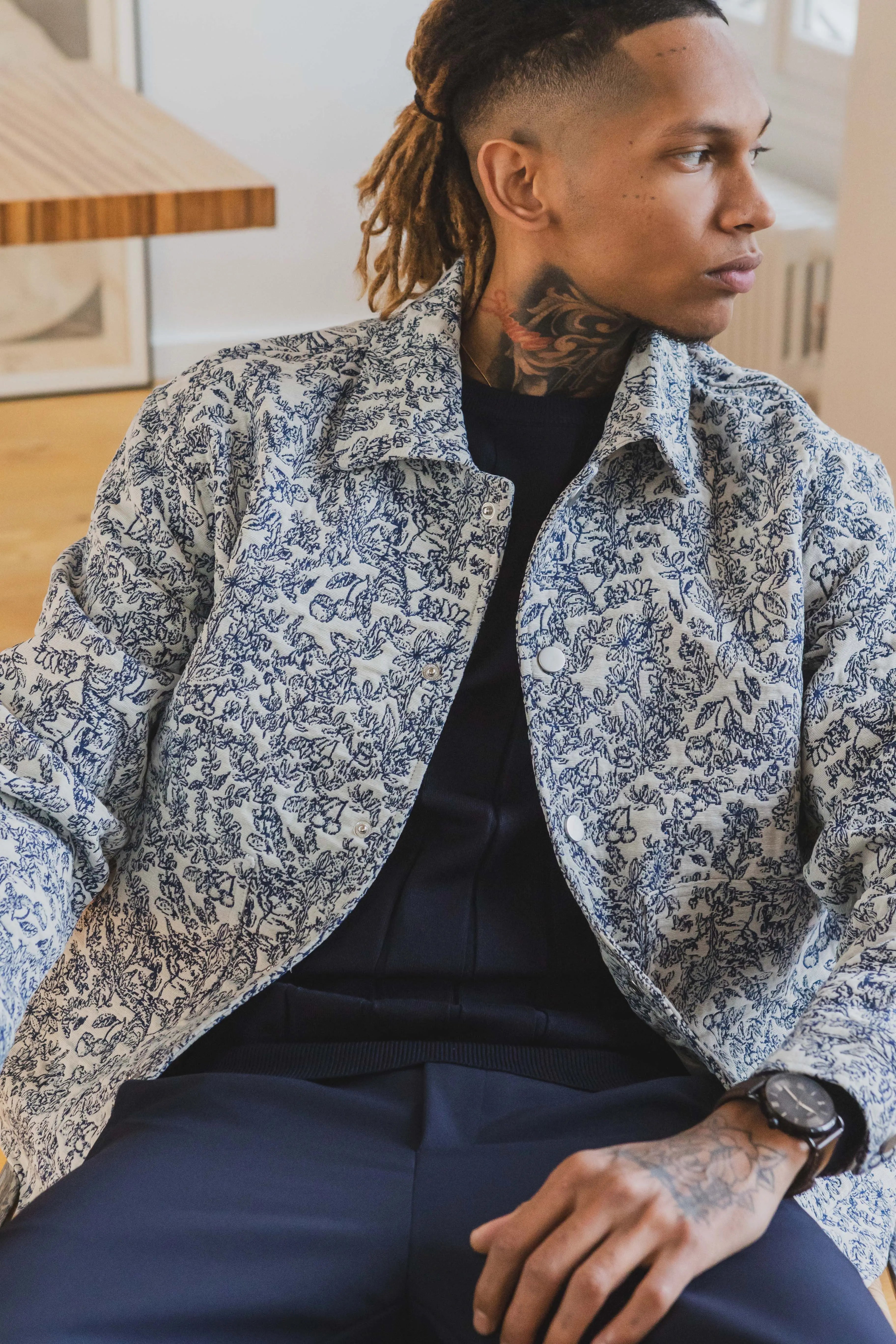 Veste à motif – esprit workwear revisité bonhomme