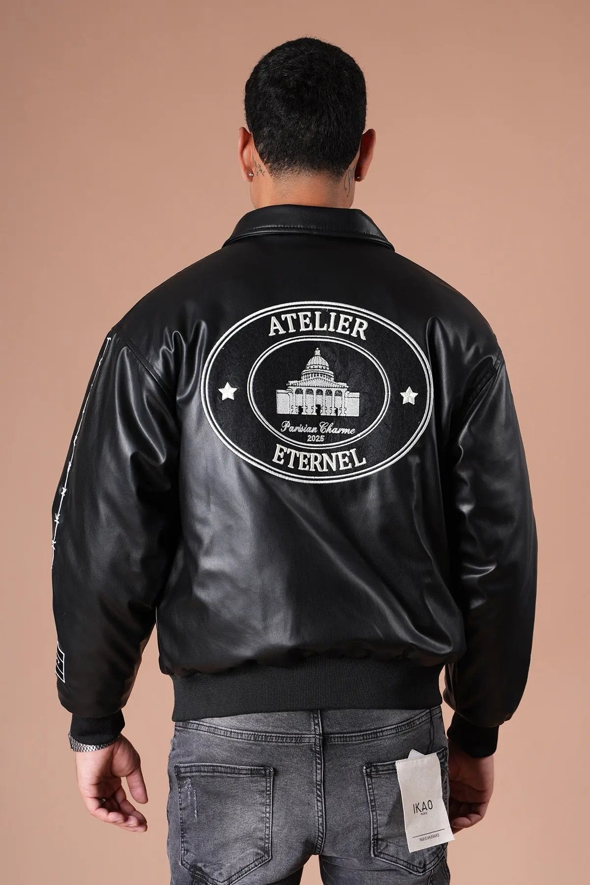 Blouson Ikao Atelier Éternel Similicuir Noir bonhomme