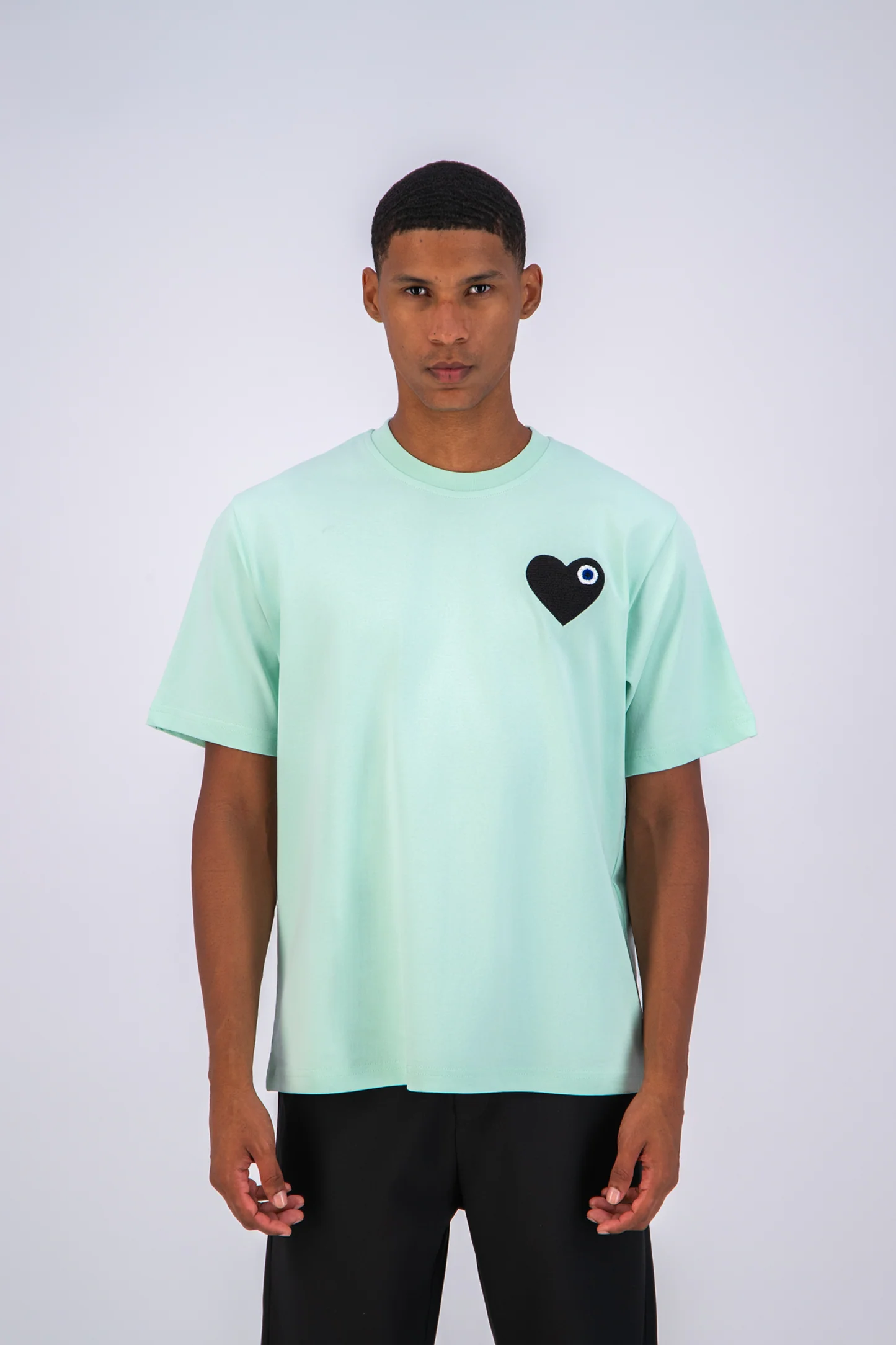 Tee shirt Aqua avec motif Coeur Noir Homme