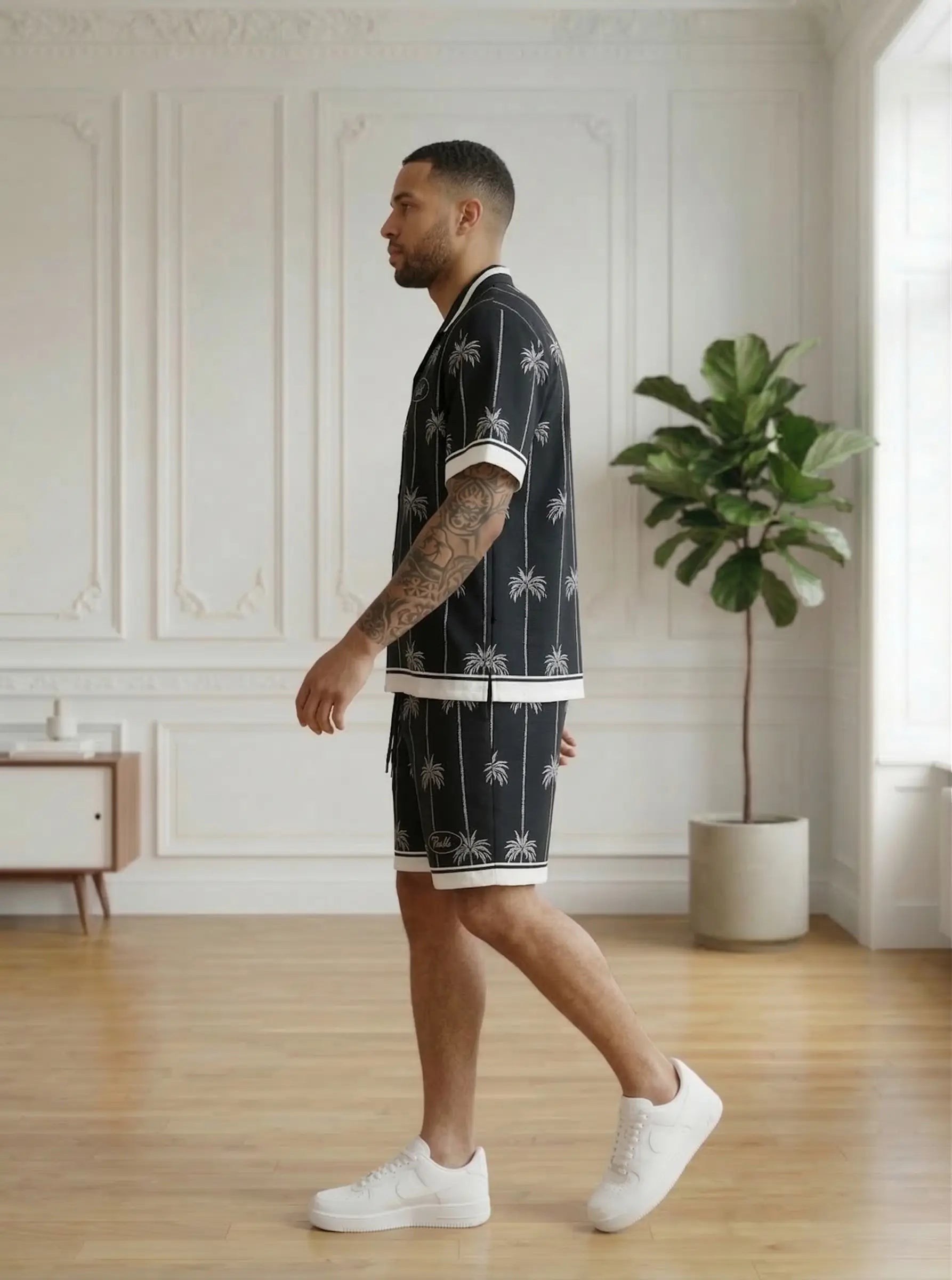 ensemble chemise et short homme imprimé bonhomme