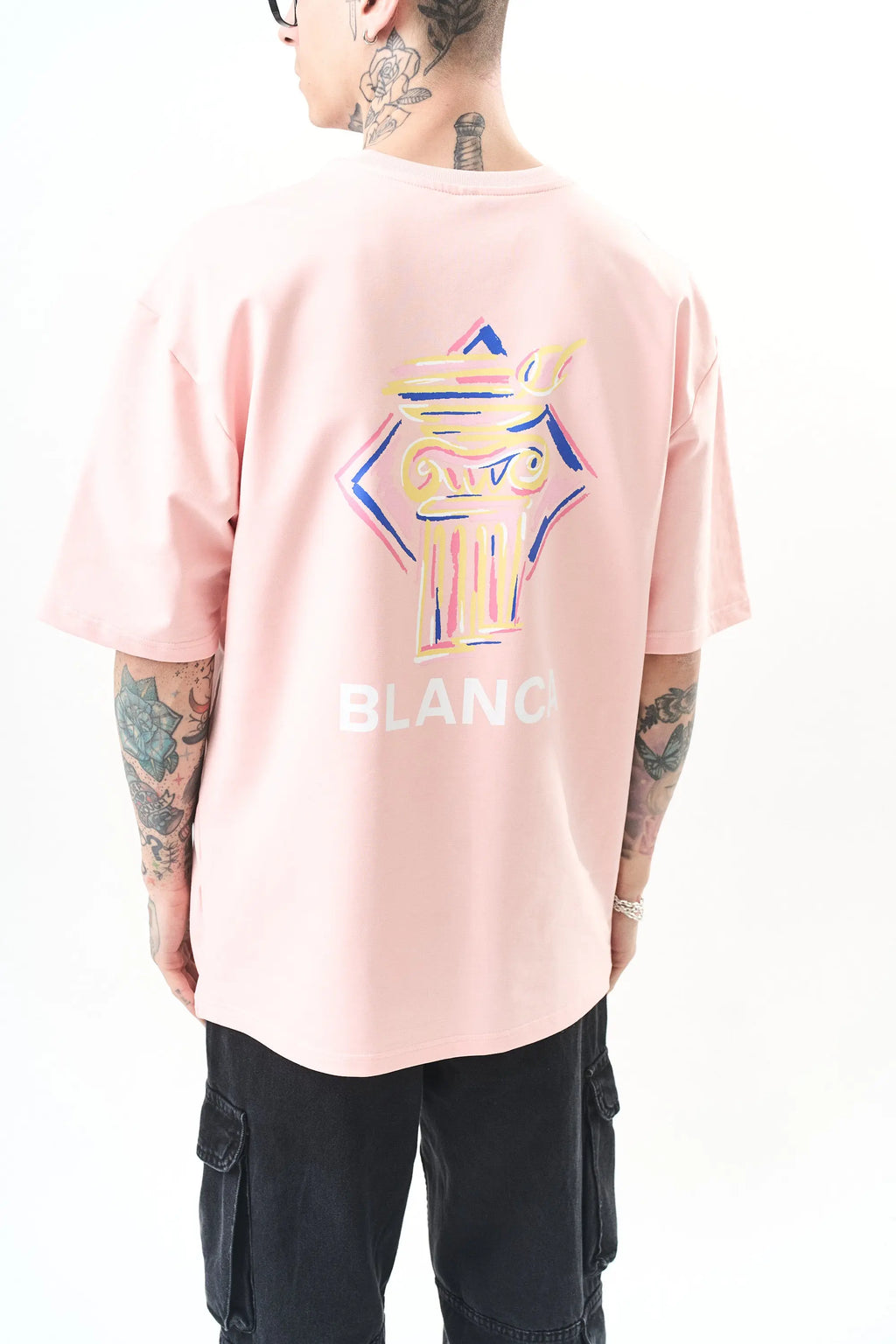 Tee Shirt Blanca Monument Rose bonhomme