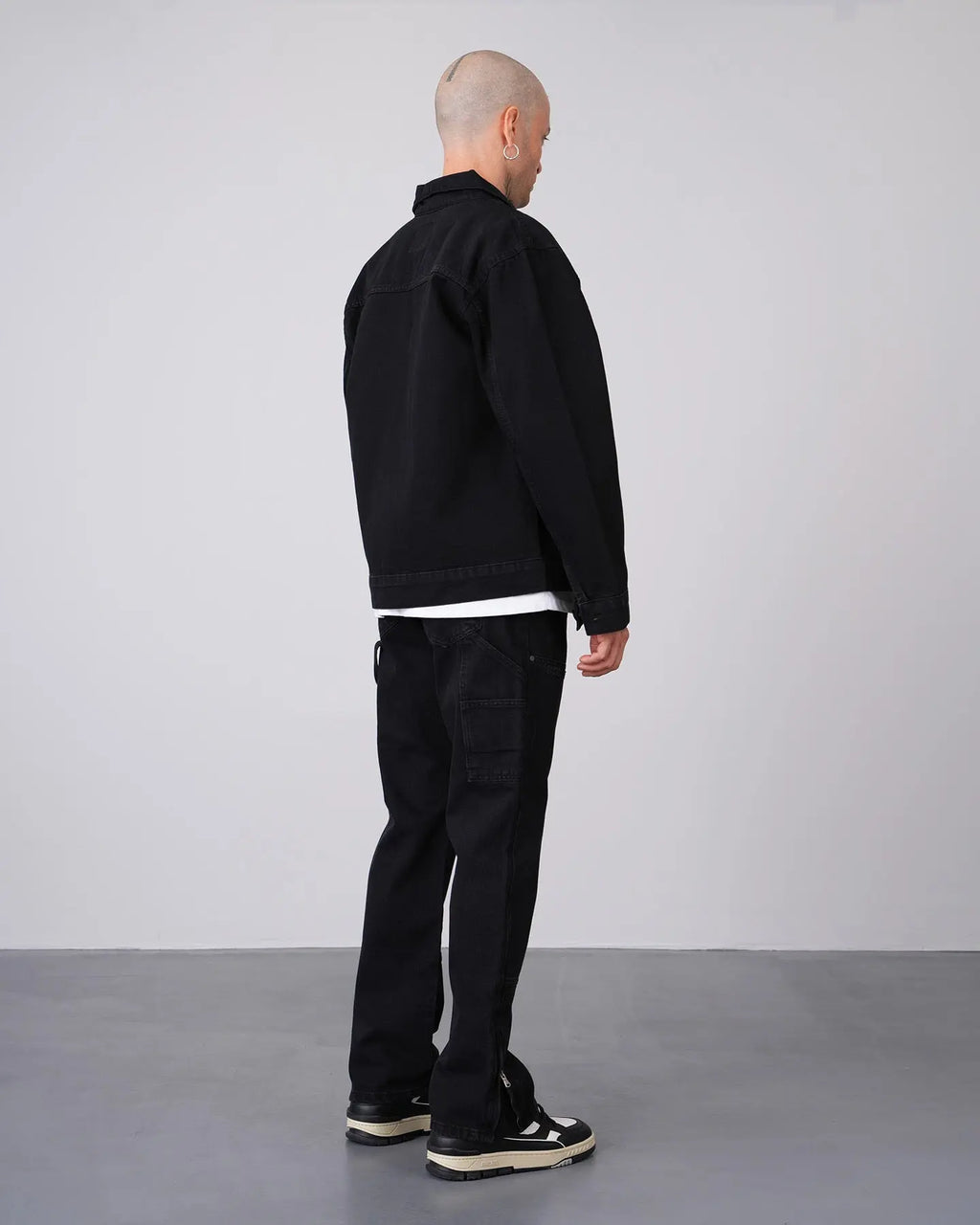 Ensemble Workwear Noir – Veste Denim & Jean Flare Carpenter bonhomme