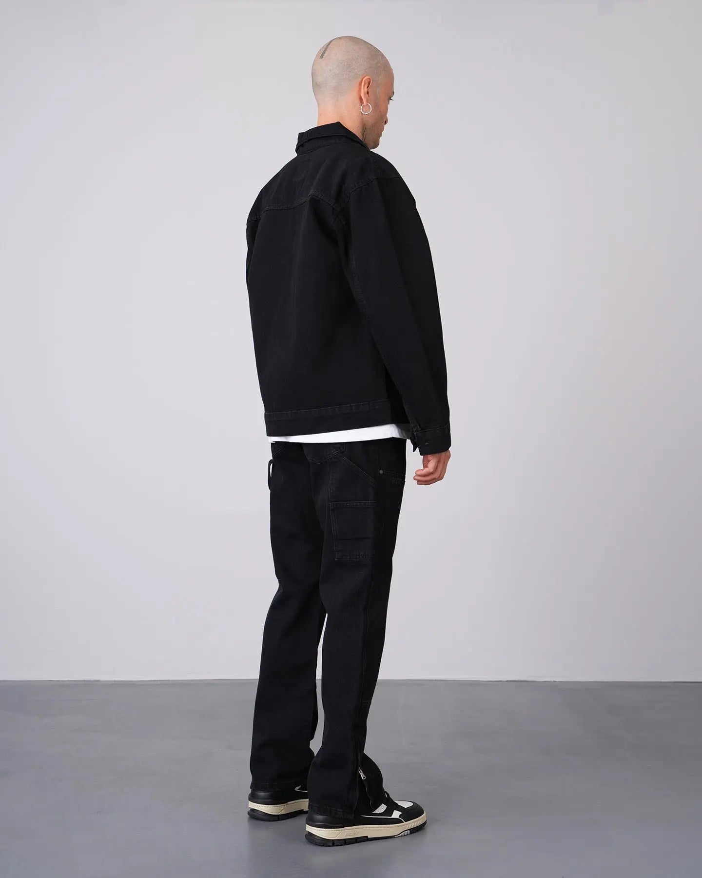 Ensemble Workwear Noir – Veste Denim & Jean Flare Carpenter bonhomme