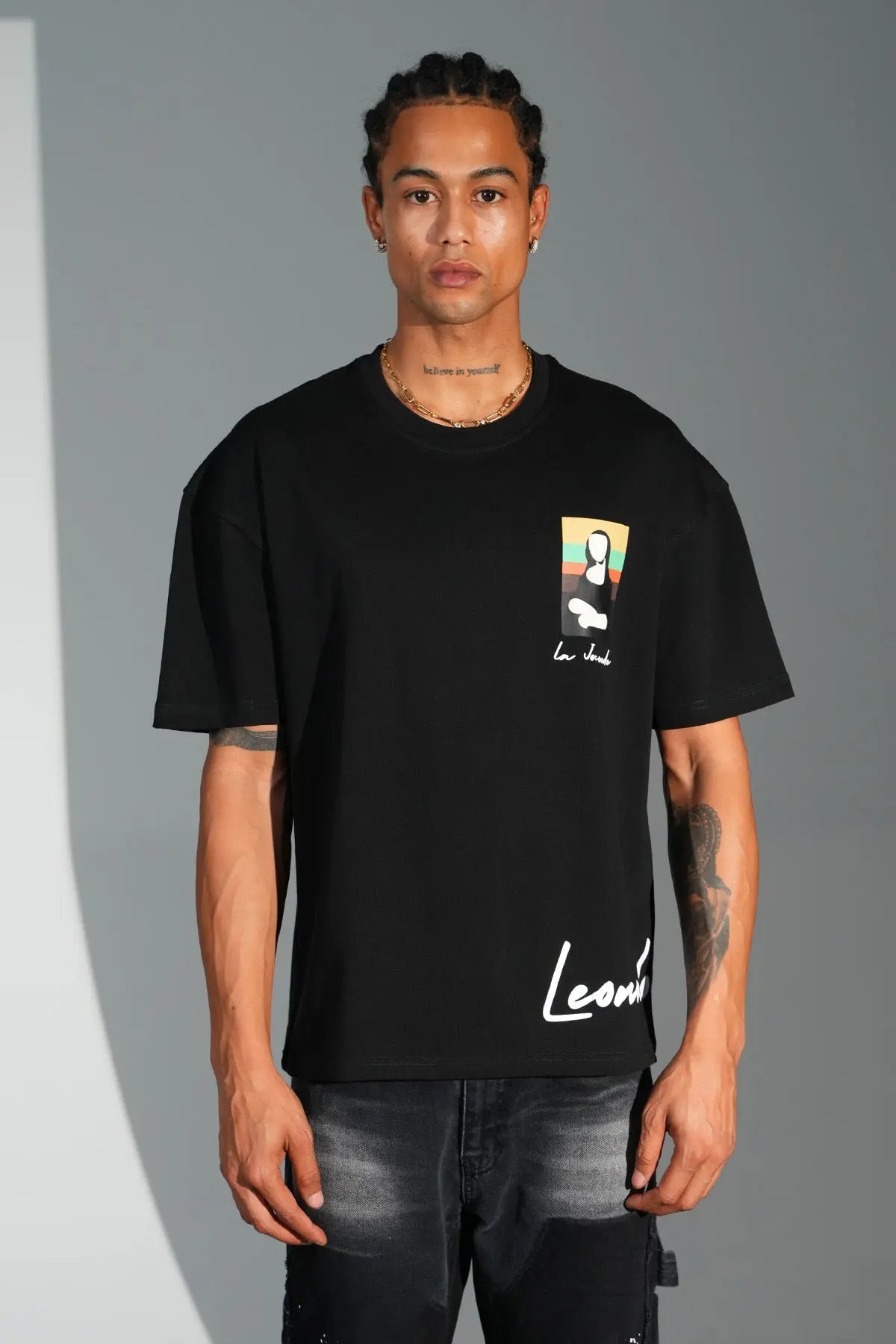 Tee-shirt Joconde Noir - bonhomme