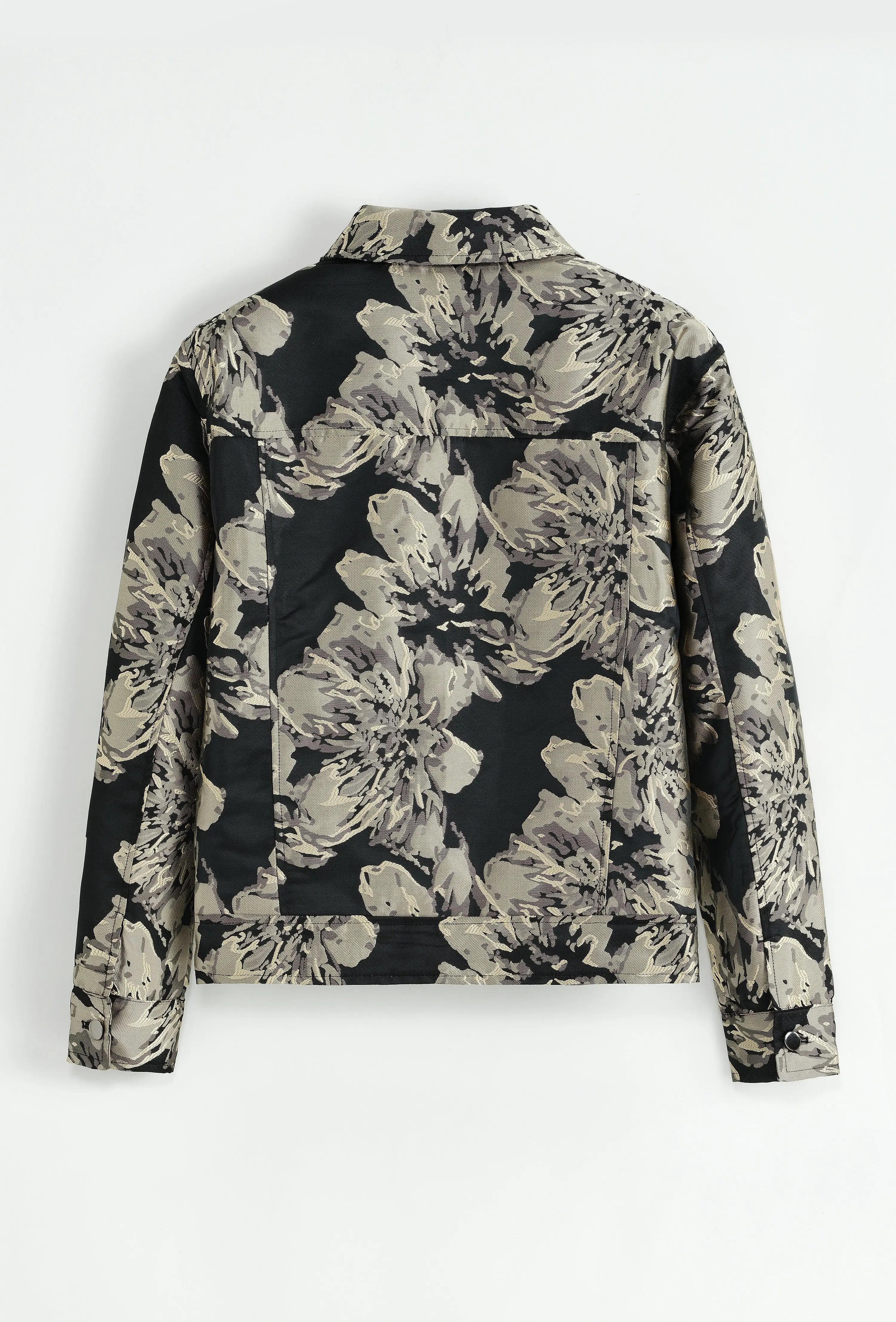 Veste en jean beige doré imprimé floral homme bonhomme