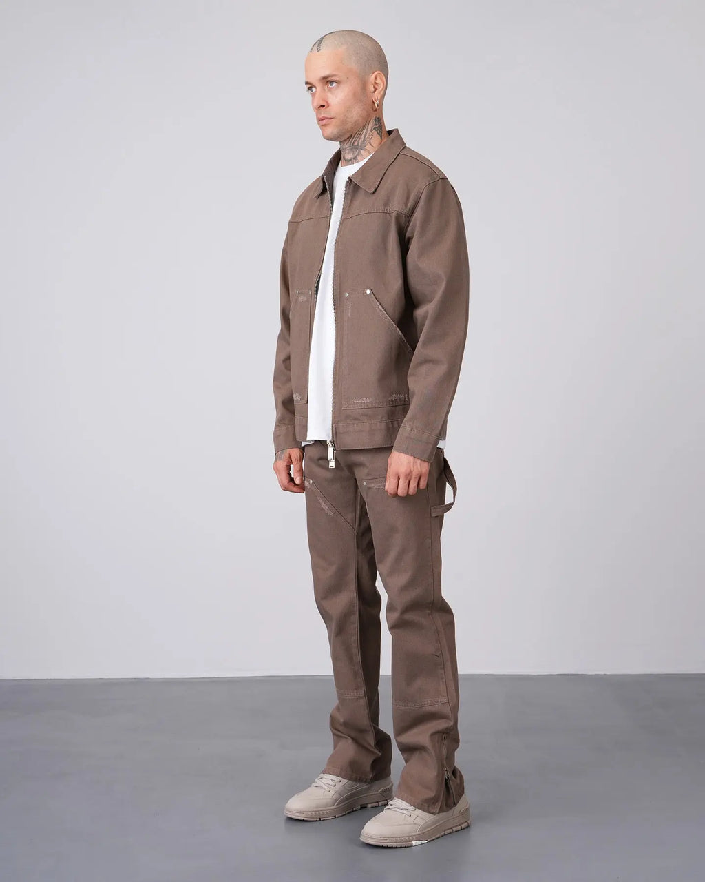 Ensemble Workwear Marron – Veste Denim & Jean Flare Carpenter bonhomme