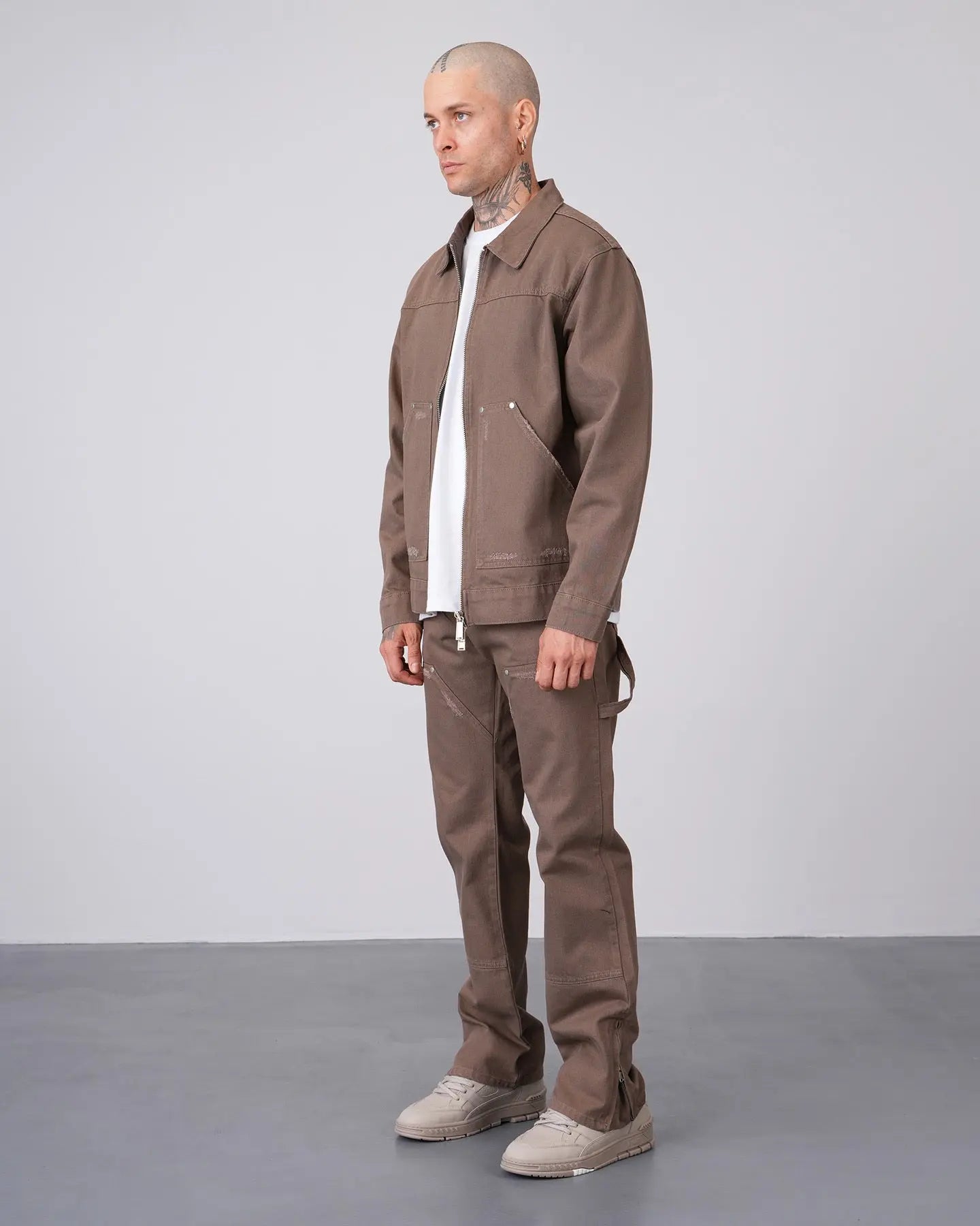 Ensemble Workwear Marron – Veste Denim & Jean Flare Carpenter bonhomme