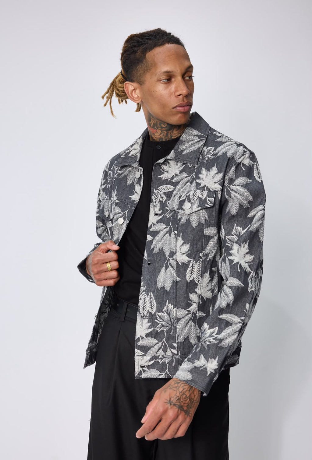 Veste homme imprimé feuilles – Coupe streetwear