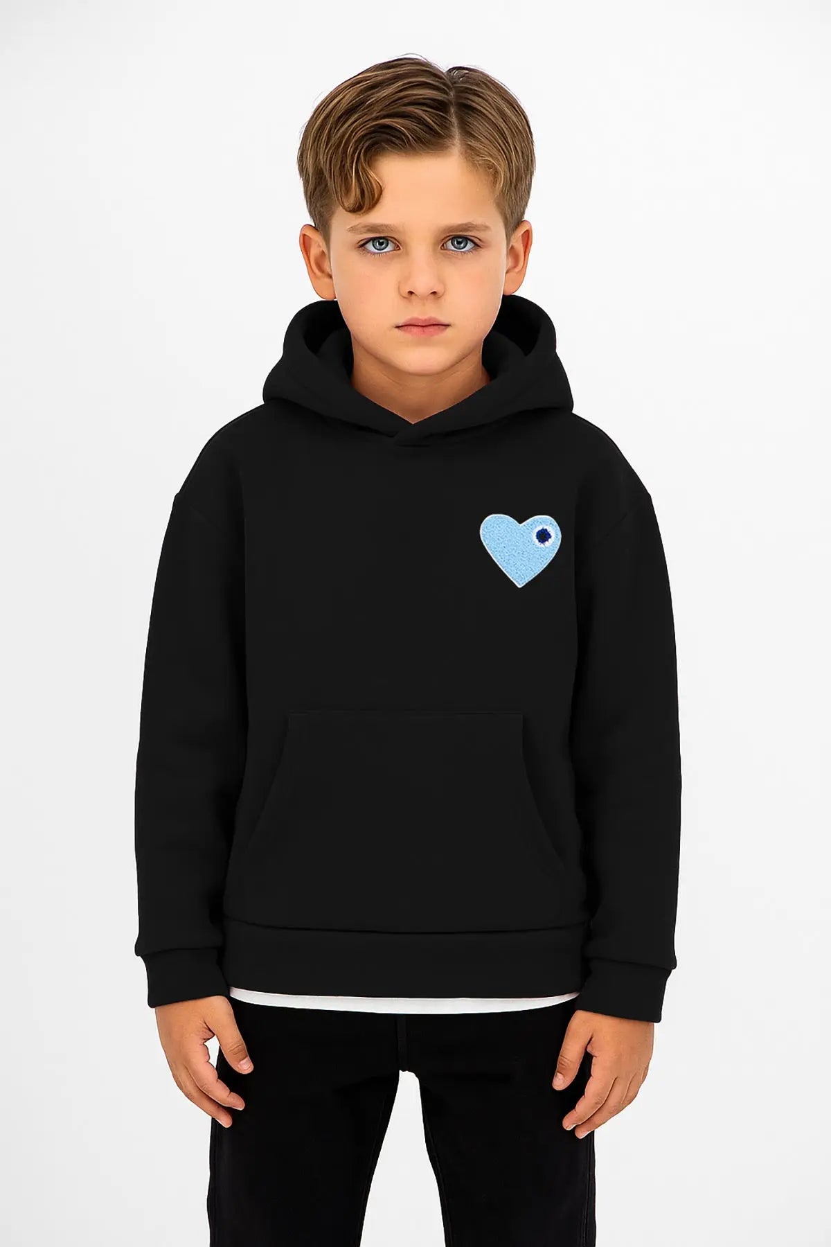 Sweat Capuche Coeur enfant bonhomme