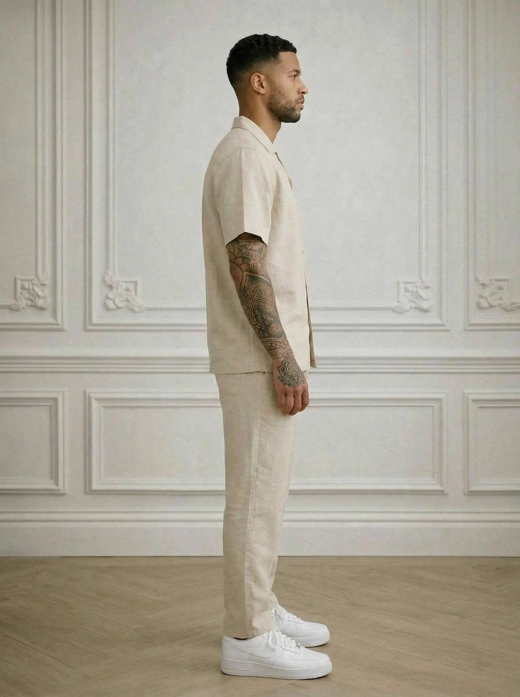 Ensemble chemise & pantalon Homme en Lin – style estival bonhomme