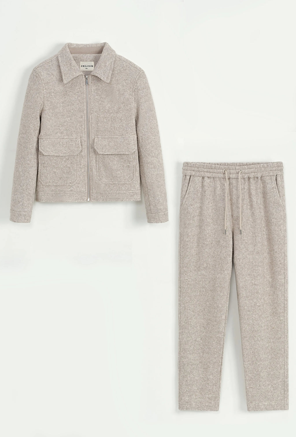 Ensemble Homme Beige – Veste Zippée & Pantalon Ajustable bonhomme