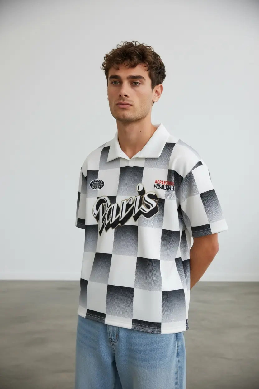 Polo Néoprene Paris homme imprimé – style streetwear bonhomme