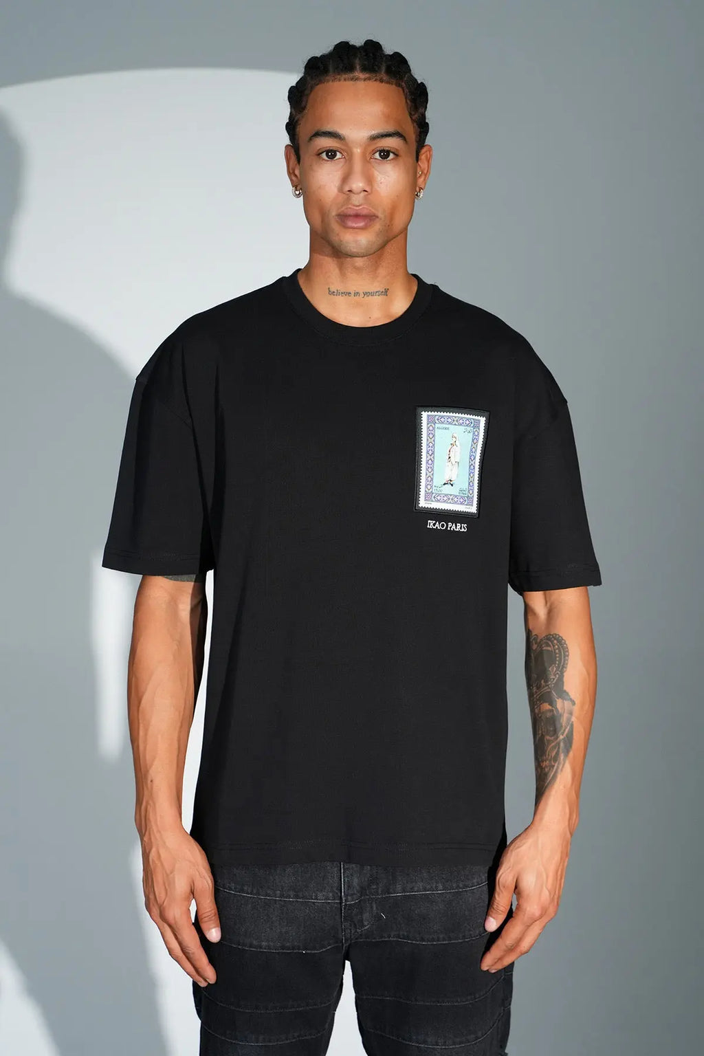 Tee Shirt El Haik Algeria Noir - bonhomme