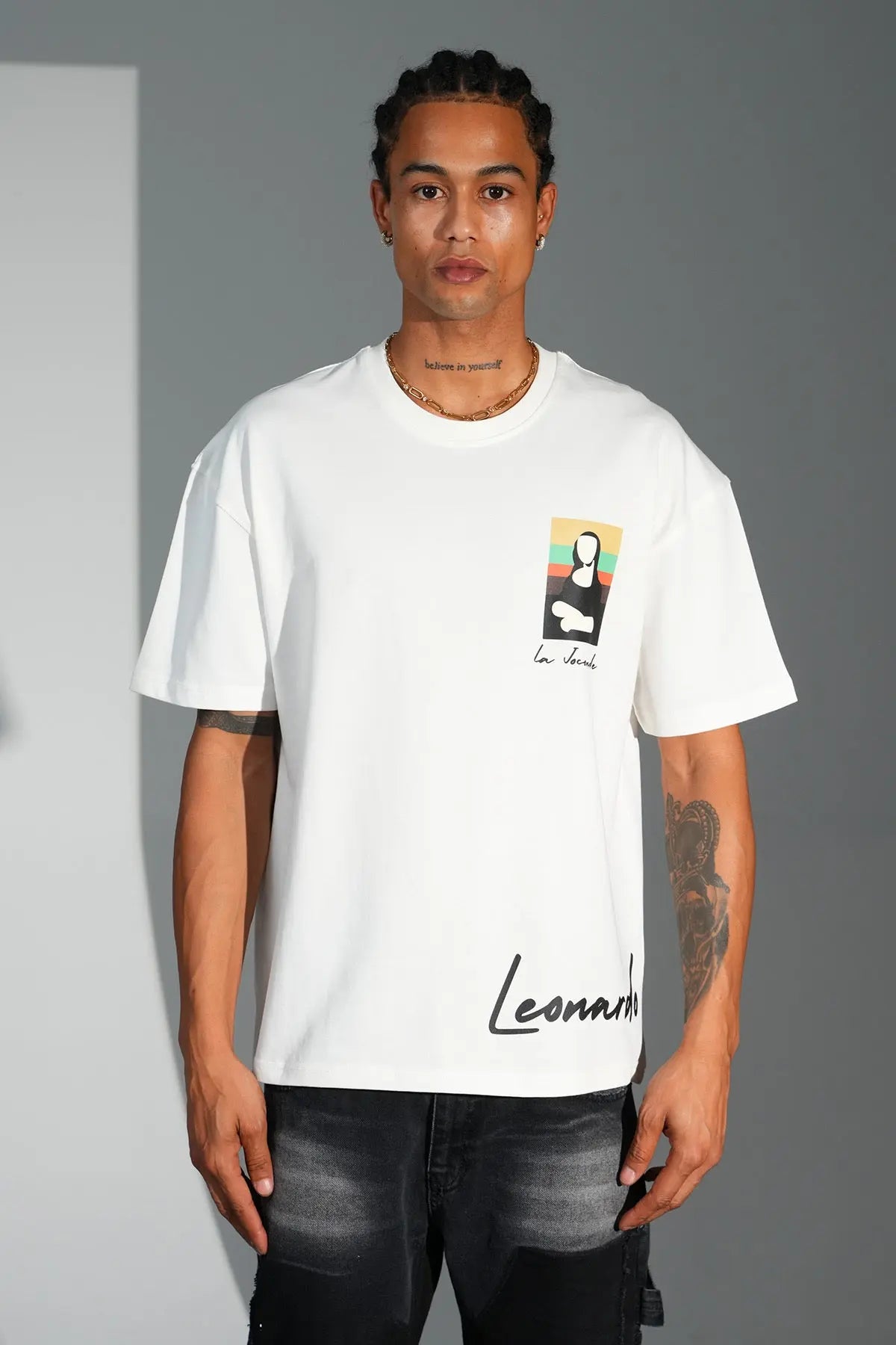 Tee-shirt Joconde Blanc - bonhomme