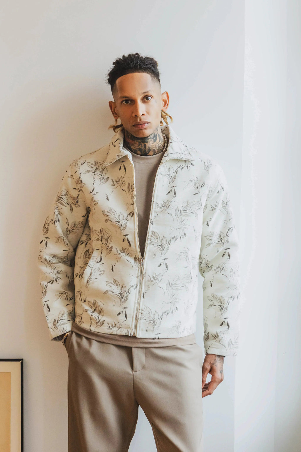 Veste Floral Homme Col Chemise bonhomme