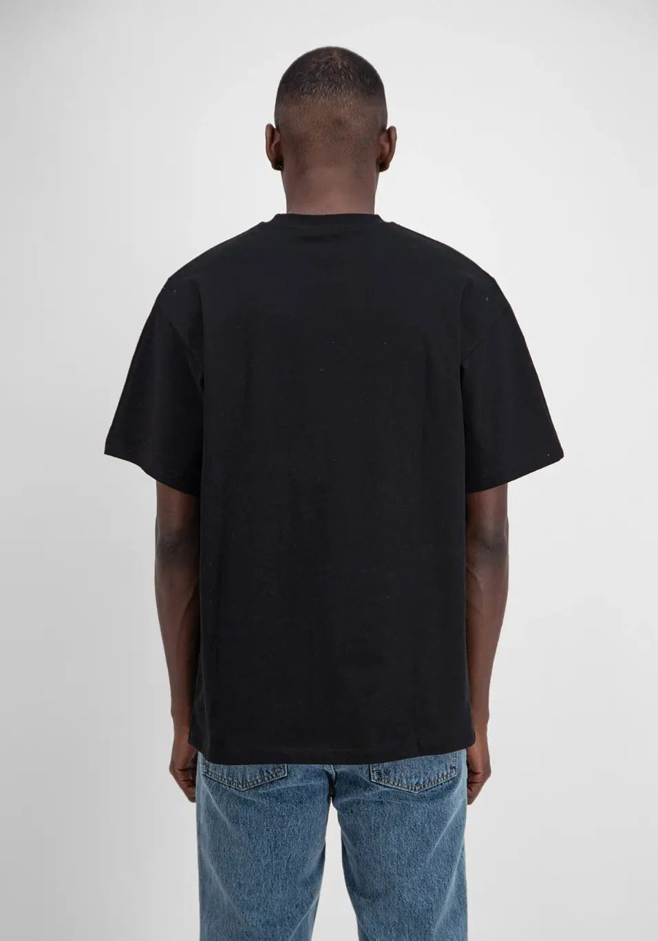 Tee shirt noir avec motif Coeur rouge bonhomme