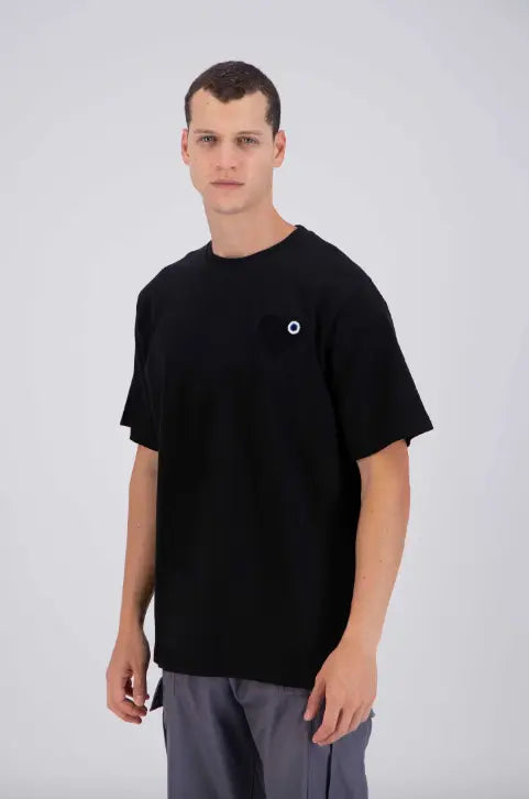 Tee shirt noir avec motif Coeur noir Homme - bonhomme