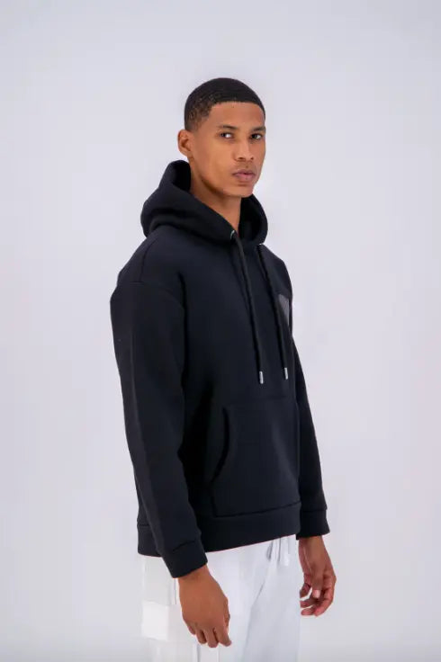Sweat capuche Noir avec cœur Gris - bonhomme