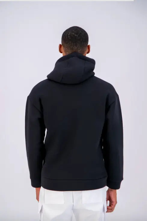Sweat capuche Noir avec cœur Gris - bonhomme