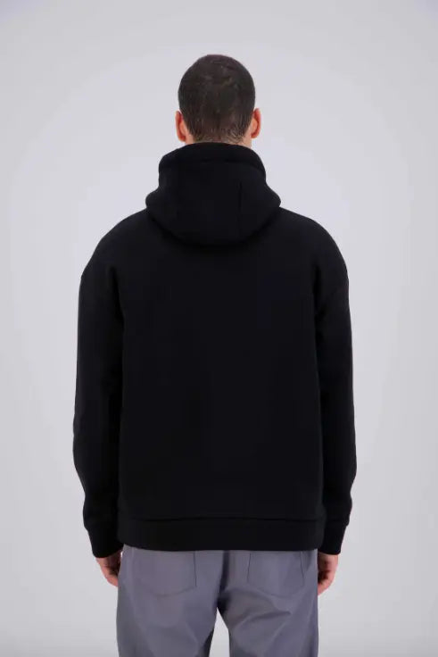 Sweat capuche Noir avec cœur ciel bonhomme