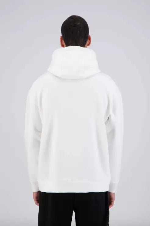 Sweat capuche Blanc avec cœur Rouge - bonhomme