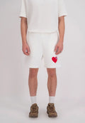 Short Molleton Coeur Blanc Rouge bonhomme
