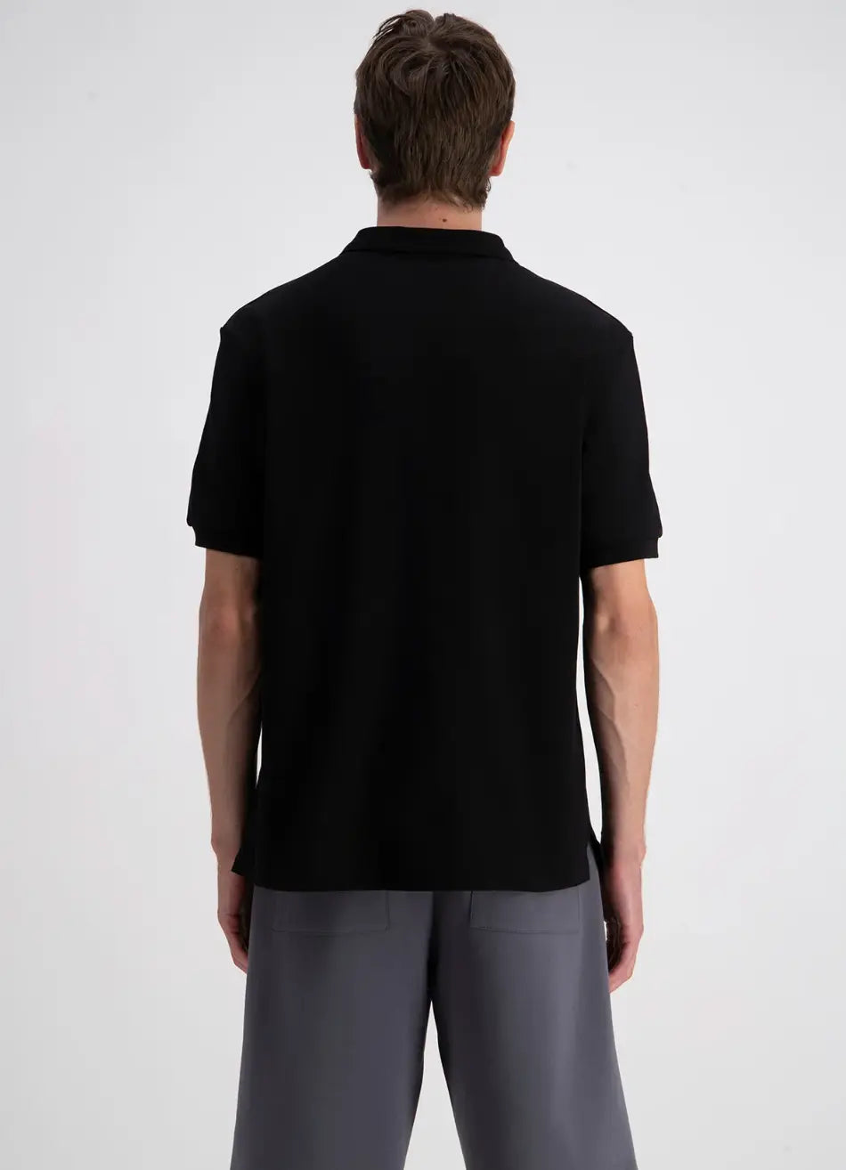 Polo Noir Coeur Bleu Royal - bonhomme