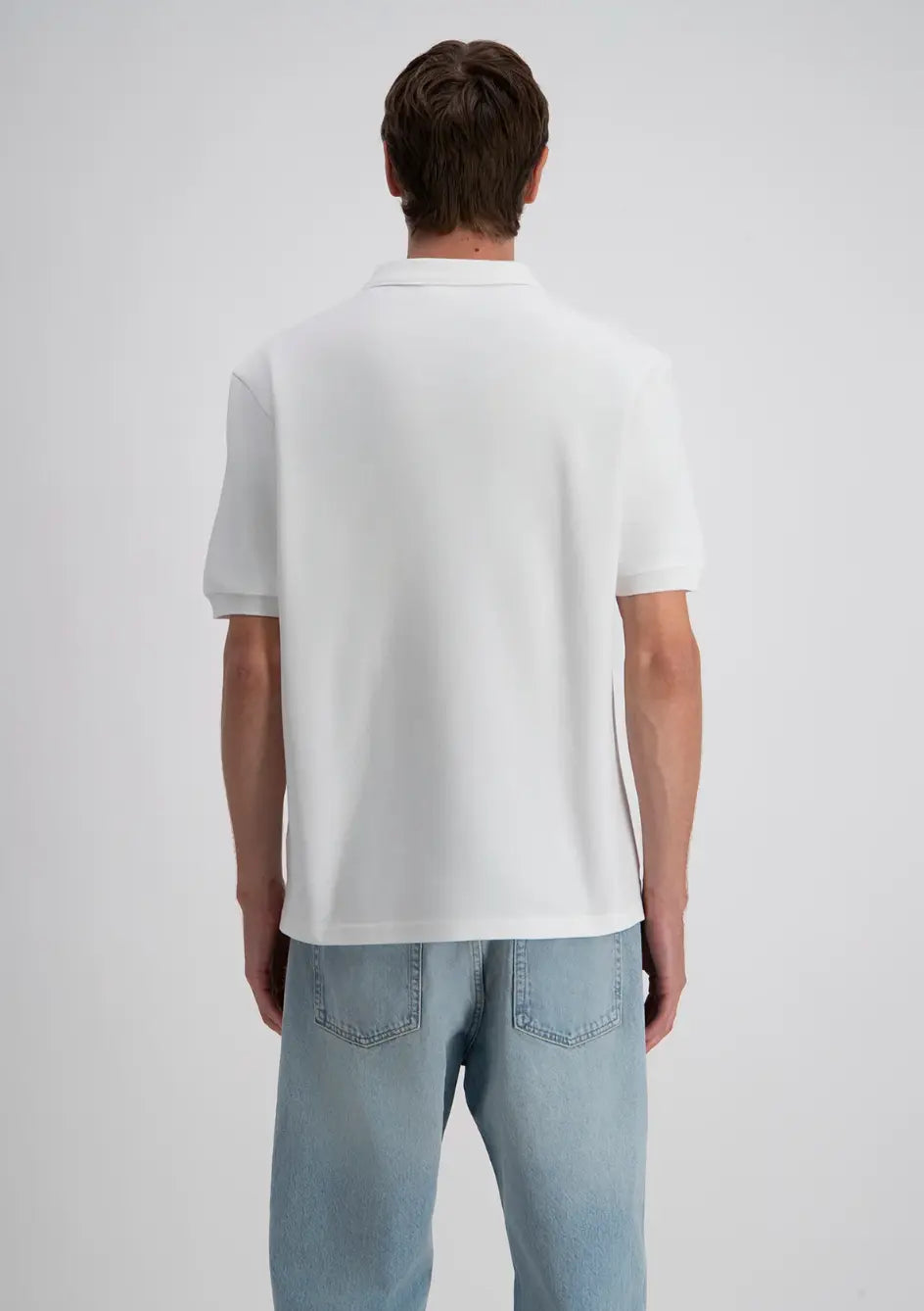 Polo Blanc Coeur ciel - bonhomme