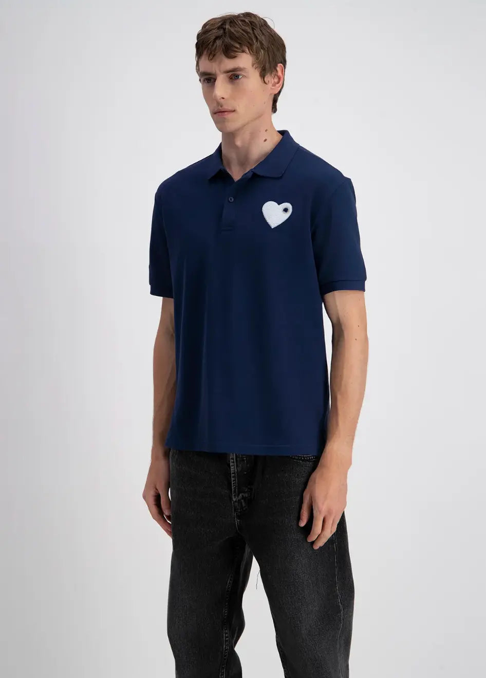 Polo Marine Coeur Blanc - bonhomme